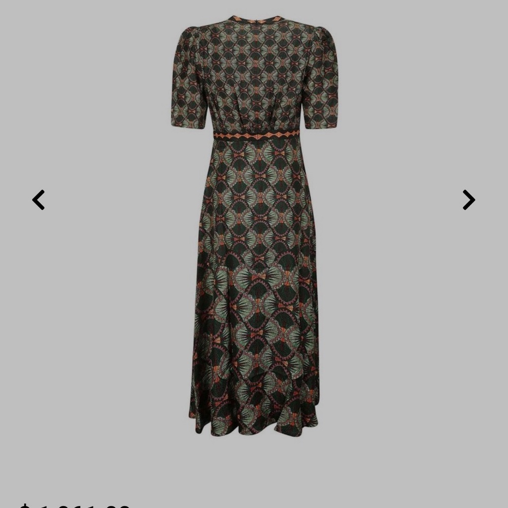 SALONI Black and Red Patterned Midi Dress - Picture 4 of 5